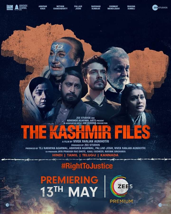 #TheKashmirFiles premiering 13th May on #ZEE5
